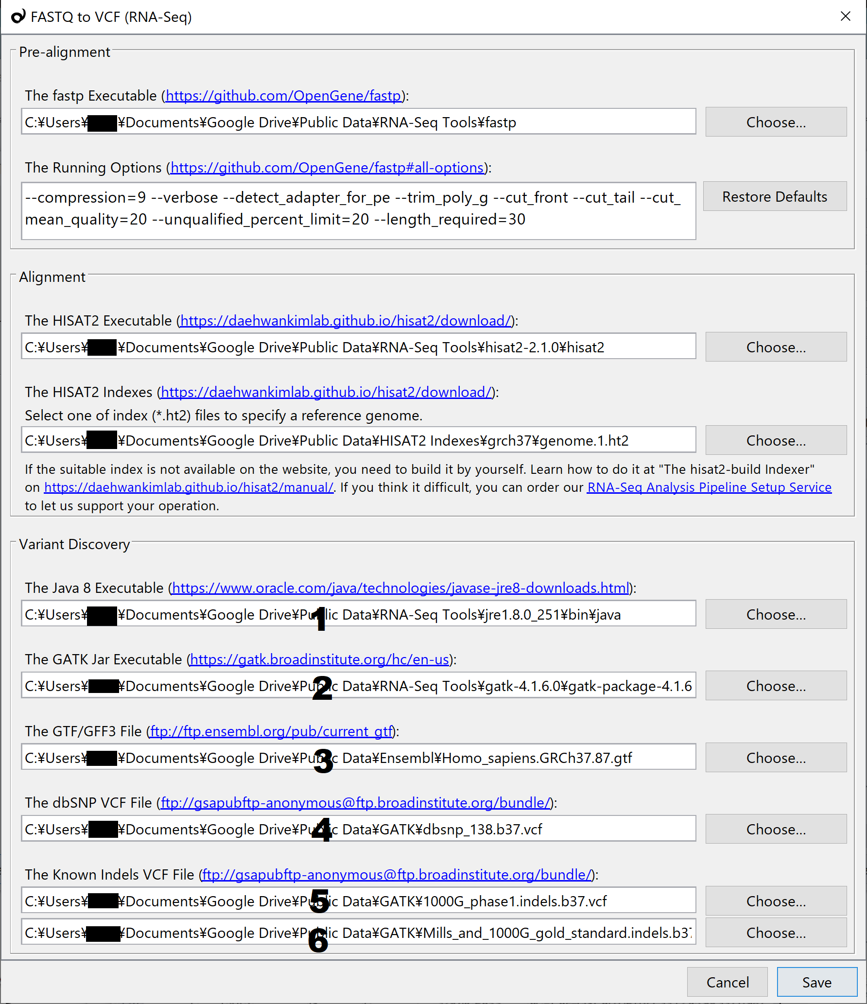 FASTQ to VCF(RNA-Seq) Environment Set-up Panel (windows 10)