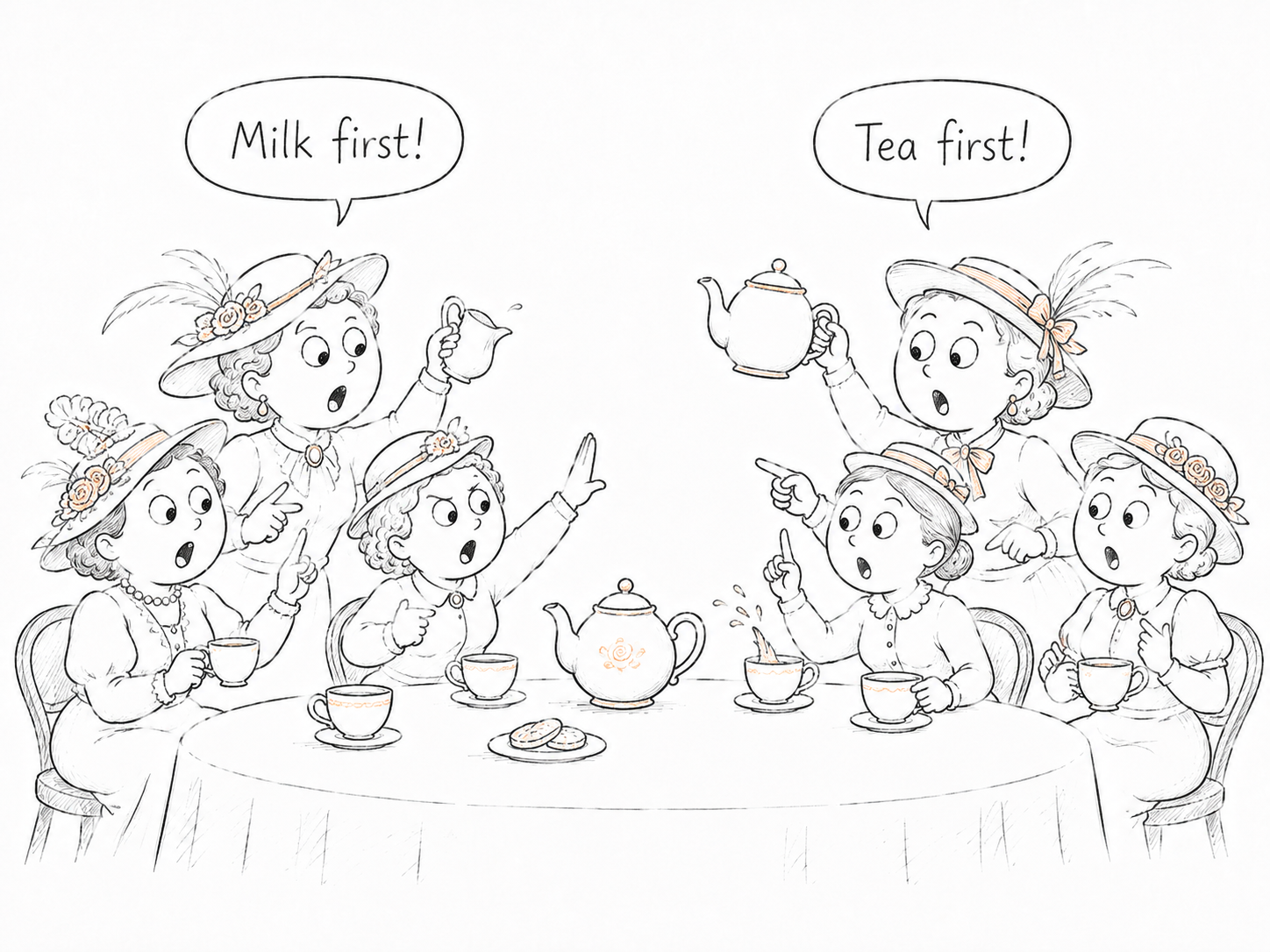P-value tea party: ladies arguing over whether milk or tea should be poured first