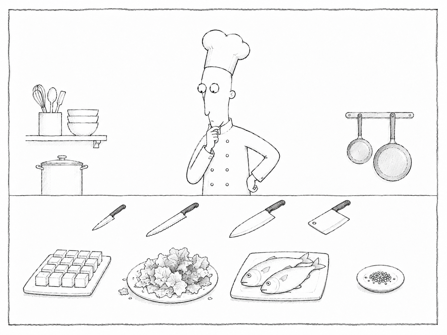 Chef Choosing the Right Knife Chef Choosing the Right Knife