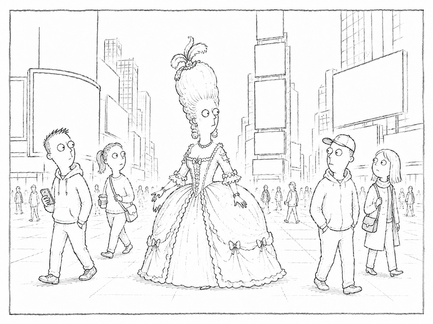Lady From the 18th Century in Modern City Lady From the 18th Century in Modern City