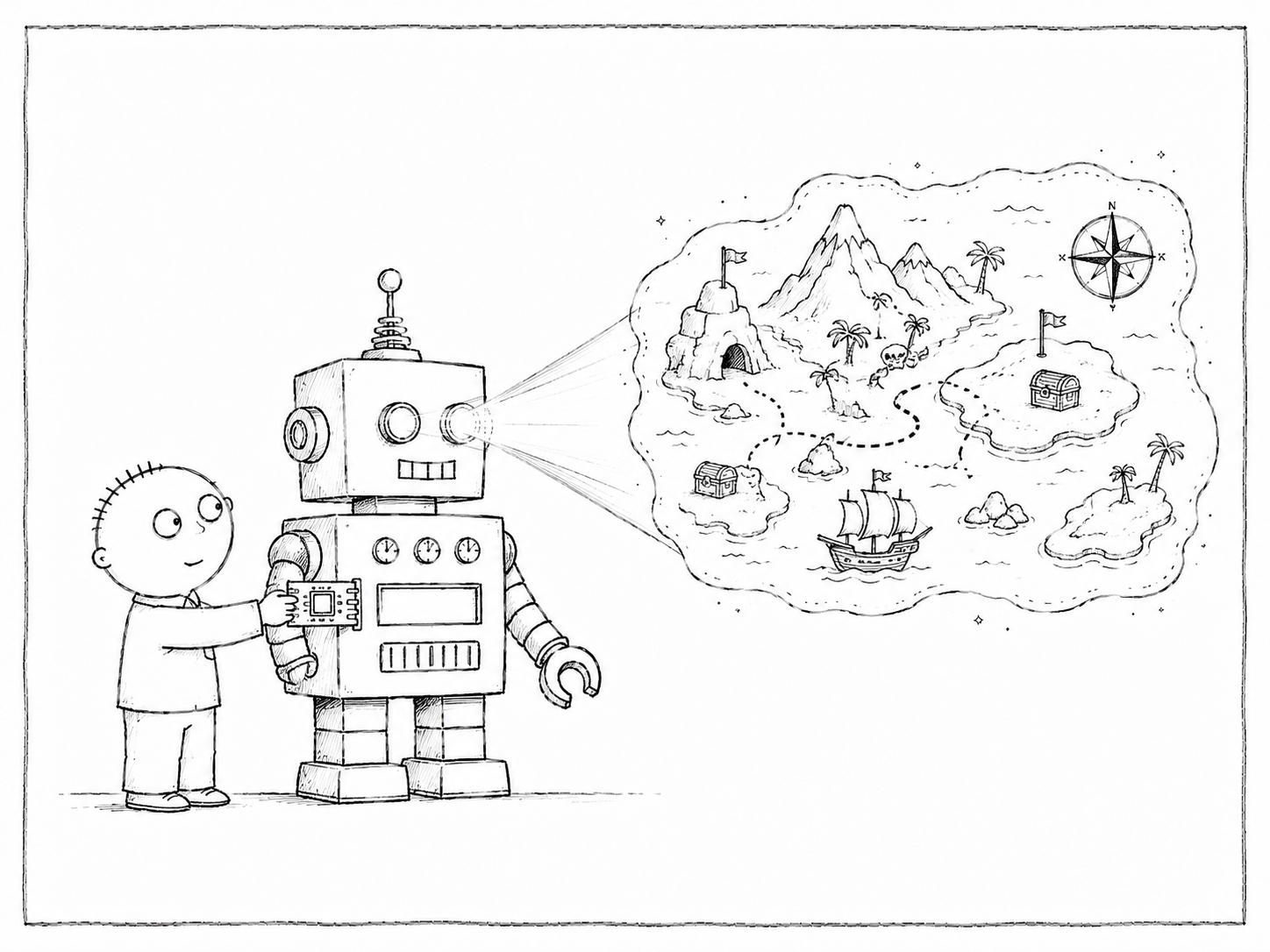 Robot Projecting an Adventure Map Robot Projecting an Adventure Map