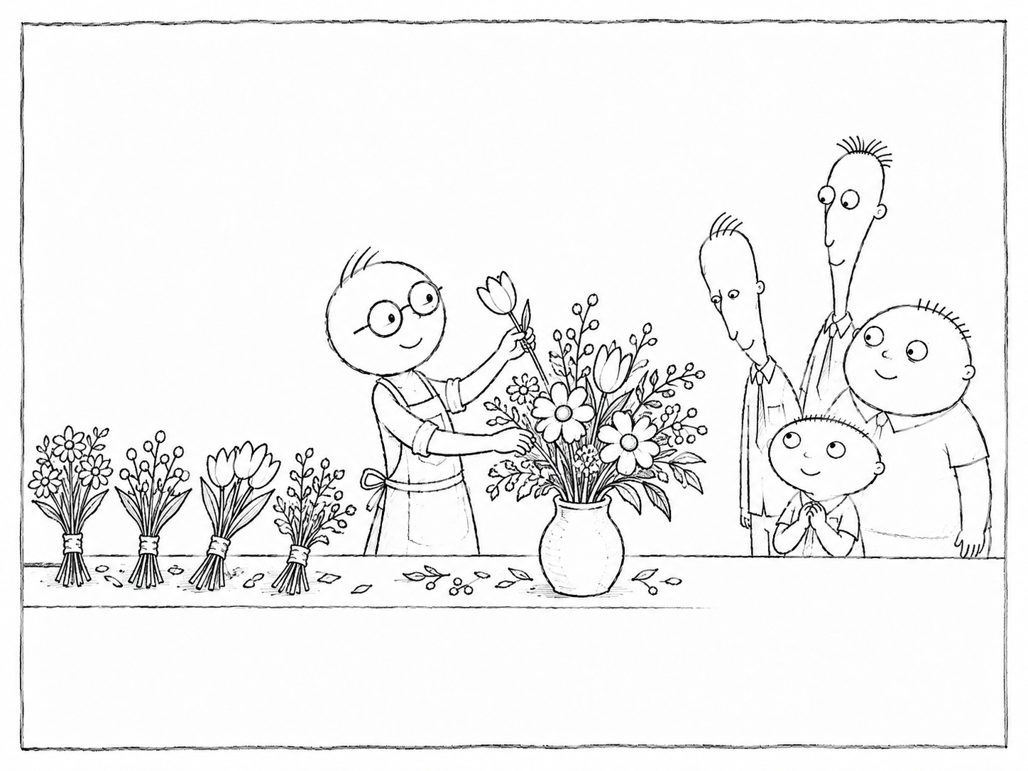 Florist making an arrangement Florist making an arrangement